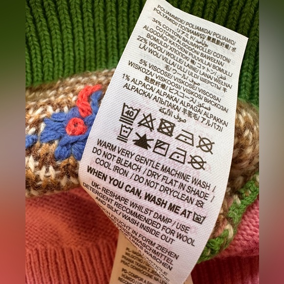 NWT. Mini Boden Pink Horse Stable Wool Blend Sweater, Size 3-4y - Picture 5 of 6